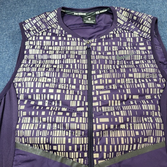 Nike Aeroloft 800 Mens Running Vest Purple Reflective Down Fill L athletic - Picture 4 of 9